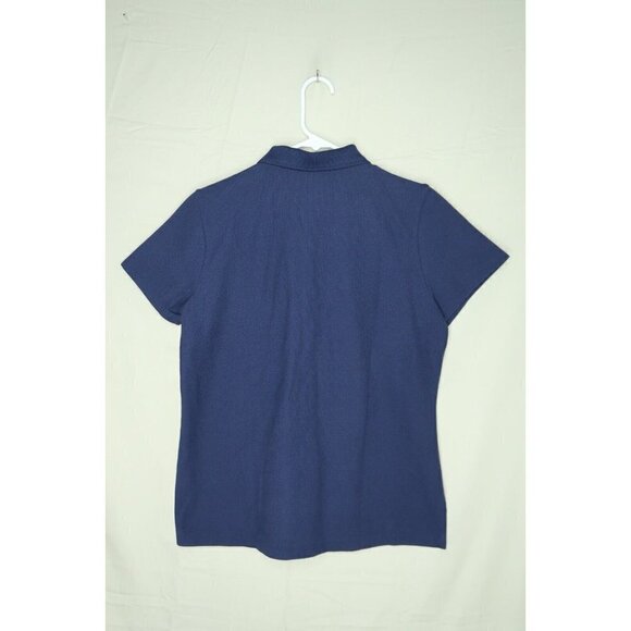 LL Bean Polo Shirt Short Sleeves Blue Slightly Fitted Mens Size Medium EUC - Picture 4 of 7